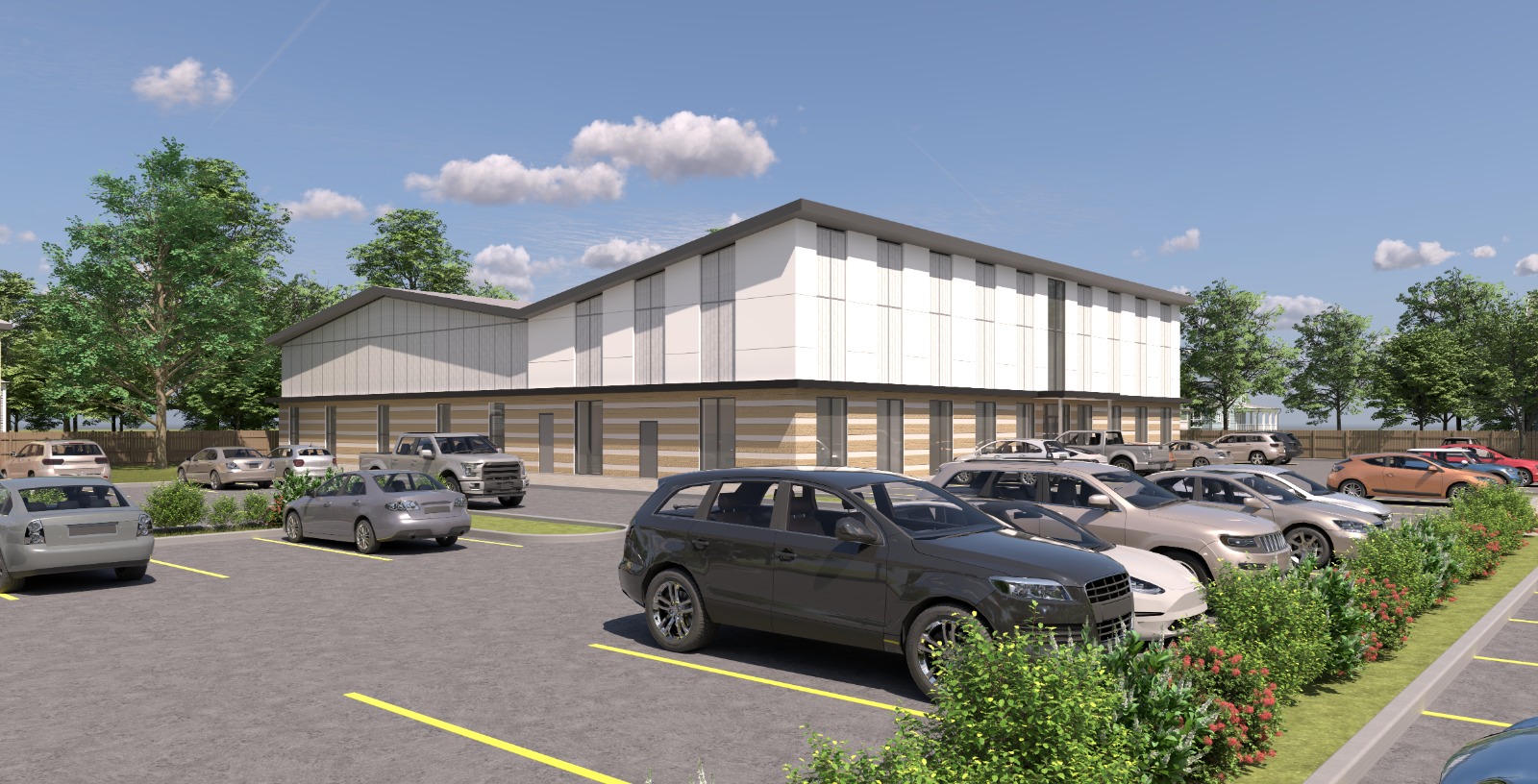 Building exterior rendering — day